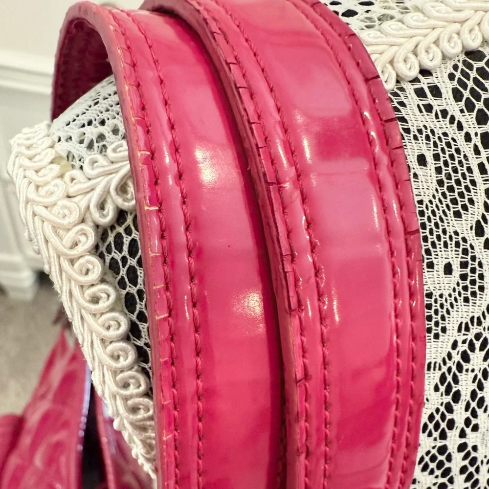 🩷 SOLD - Coach Poppy Liquid Gloss Patent Leather Hot Pink Convertible Bag - Picture 13 of 17